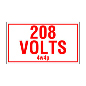 3.5 x 2  208 Volts 4W4P Sticker