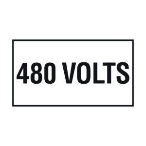 3.5 x 2  480 Volts Sticker