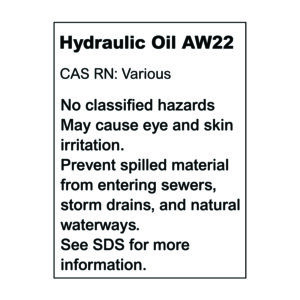 3 x 4 Hydraulic Oil AW22
