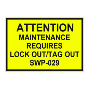 5 x 3.5 Attention Maintenance Required Stickers