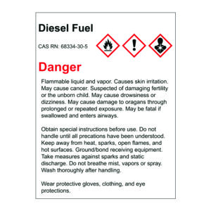 3 x 4 Diesel Fuel Stickers