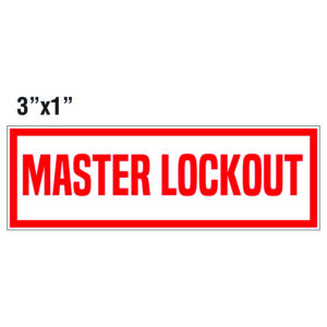 3 x 1 Master Lockout Sticker