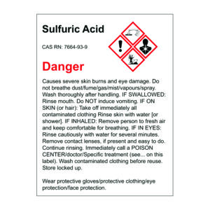 3 x 4 Sulfuric Acid Stickers