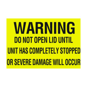 8.5 x 5.75 Warning Do Not Open Lid