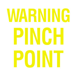 6 x 6 Warning Pinch Point Pre-Mask Stickers
